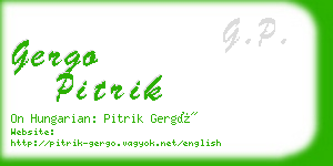 gergo pitrik business card